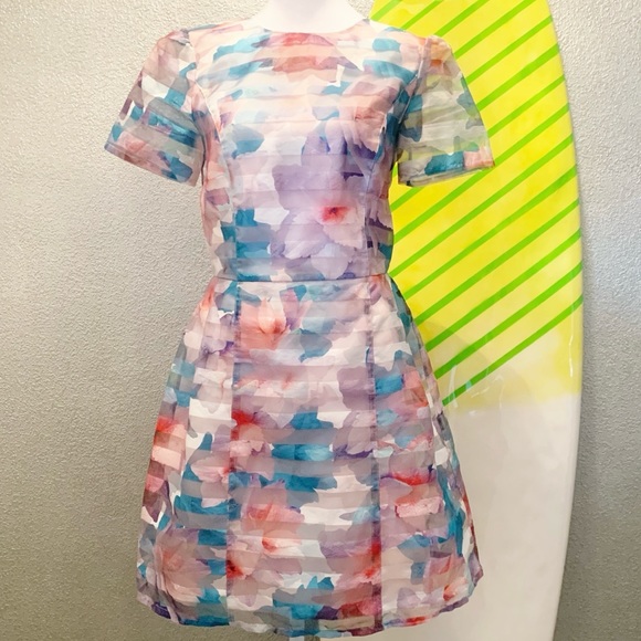 Oasis Water Color Floral Print Dress - Picture 6 of 12